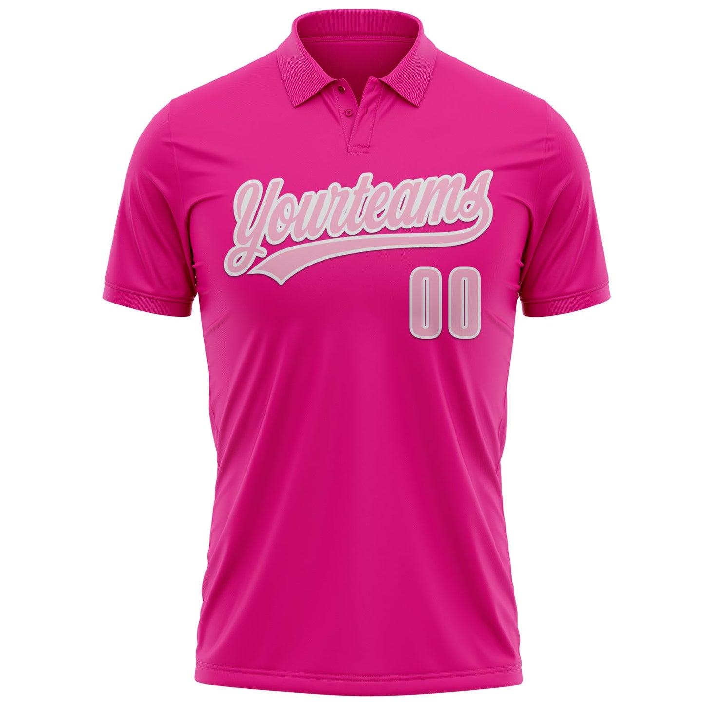 Custom Pink Light Pink-White 3D Pink Ribbon Breast Cancer Awareness Month Women Health Care Support Performance Polo Shirt view 2