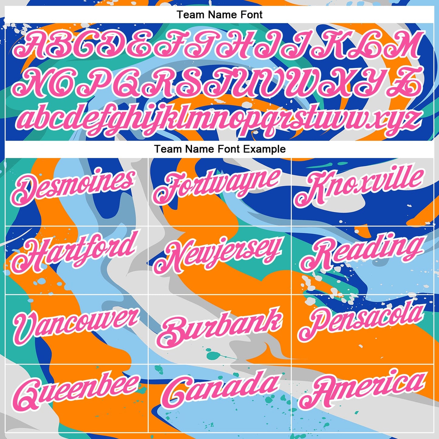 Custom Thunder Blue Pink Bay Orange-Aqua 3D Bowling Splash Ink Performance Polo Shirt view 4