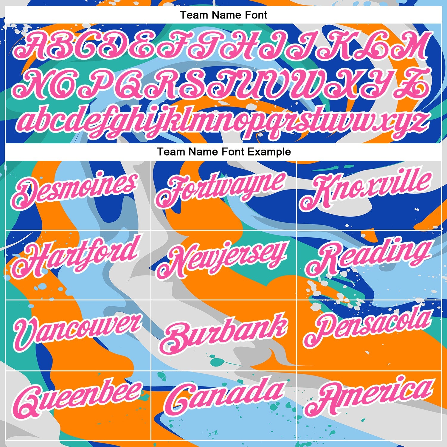 Custom Thunder Blue Pink Bay Orange-Aqua 3D Bowling Splash Ink Performance Polo Shirt view 4