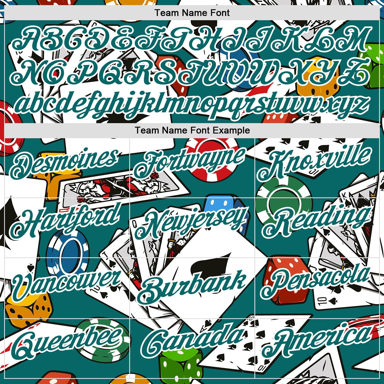 Custom Teal White 3D Poker Performance Polo Shirt view 4