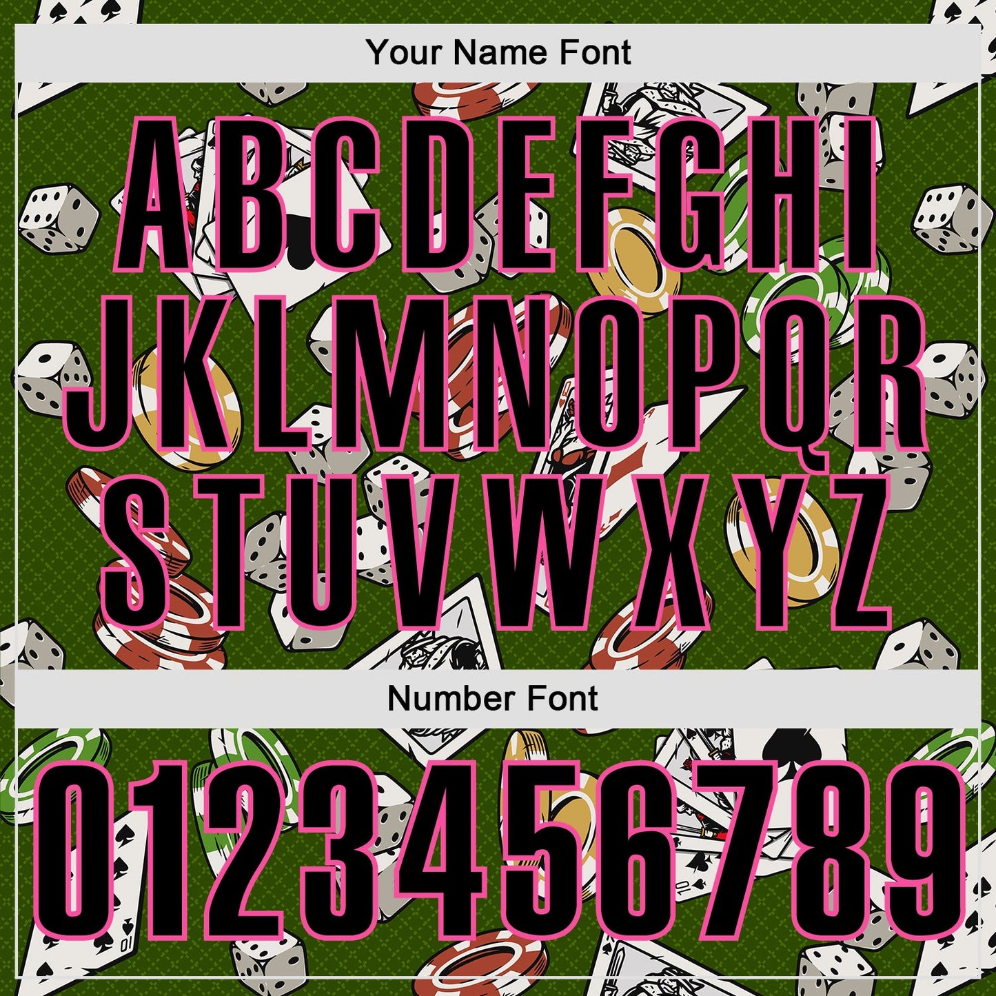 Custom Green Black-Pink 3D Poker And Dice Performance Polo Shirt view 5