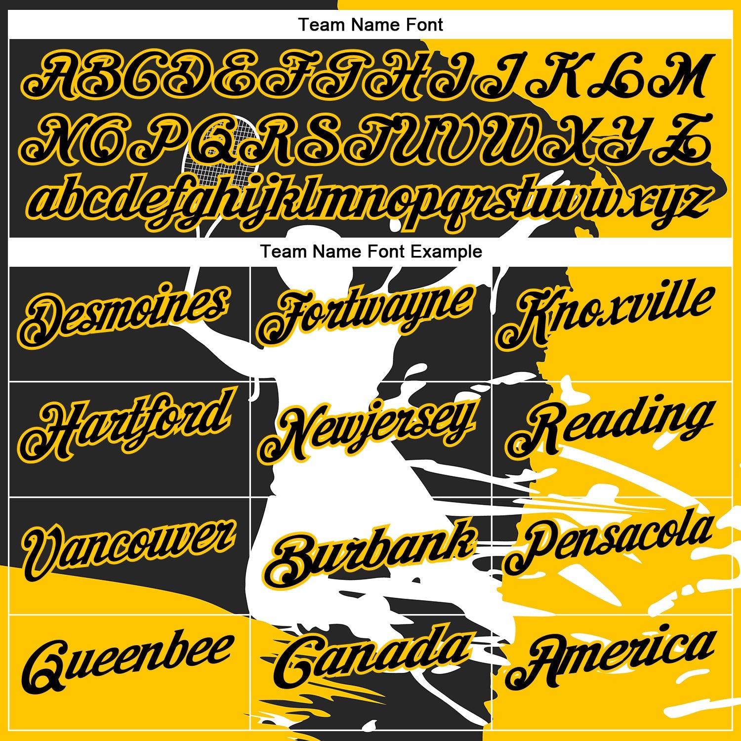 Custom Black Yellow-White 3D Tennis Performance Polo Shirt view 4