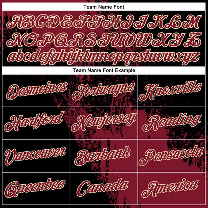 Custom Crimson Black-Cream 3D Pattern Design Abstract Brush Stroke Performance Polo Shirt view 4