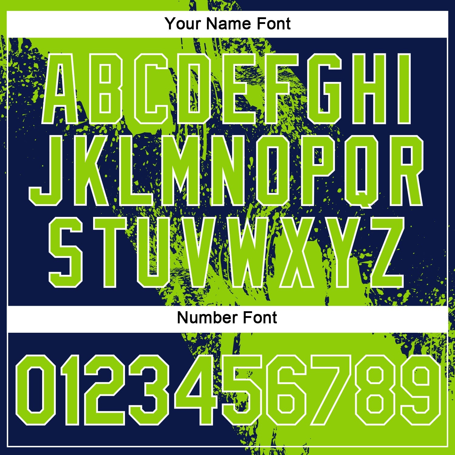 Custom Neon Green Navy-White 3D Pattern Design Abstract Brush Stroke Performance Polo Shirt view 6