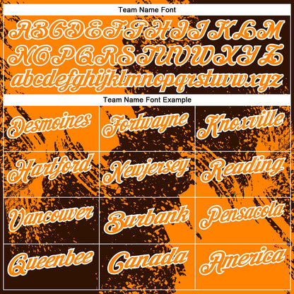 Custom Bay Orange Brown-White 3D Pattern Design Abstract Brush Stroke Performance Polo Shirt view 4