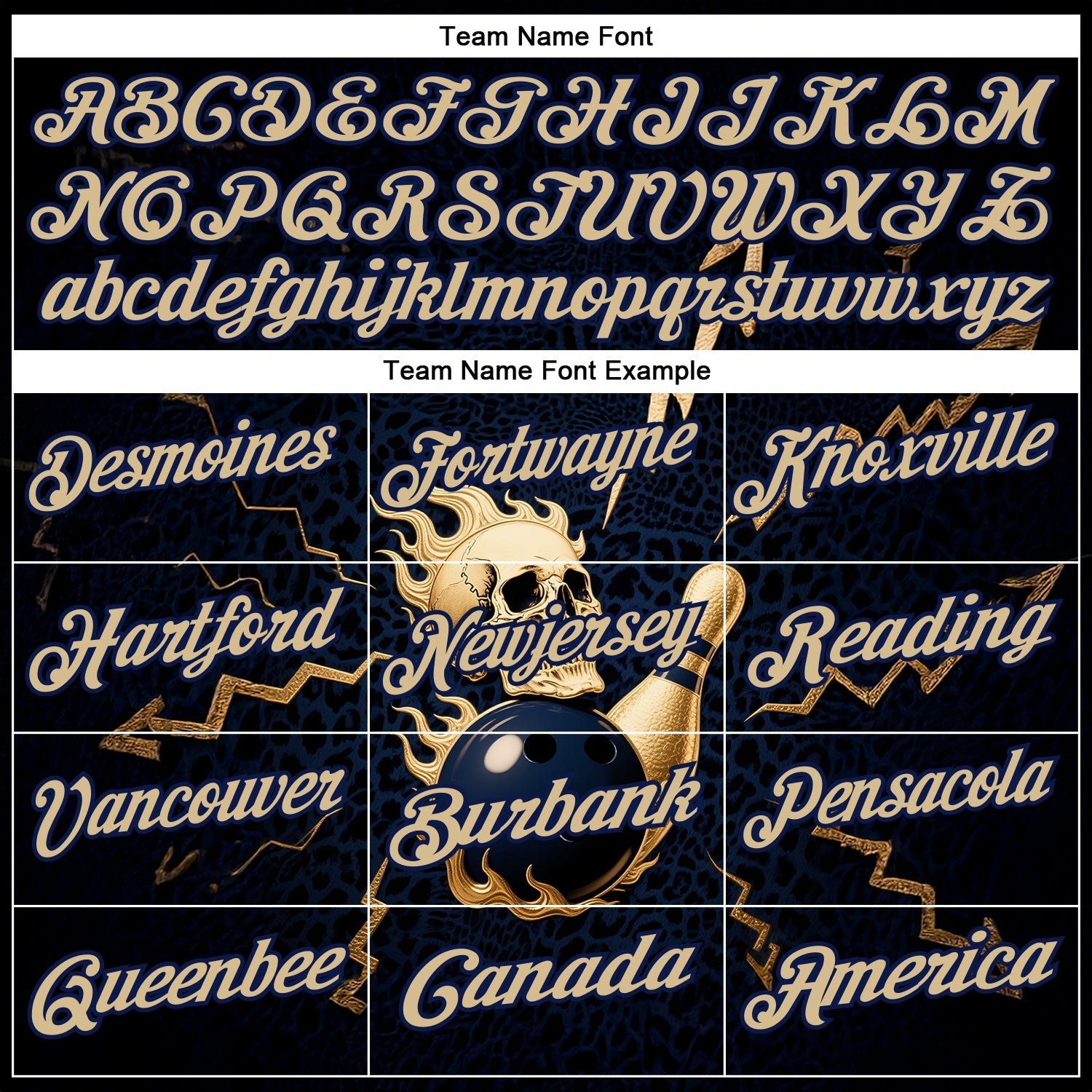 Custom Navy Vegas Gold 3D Metal Skull Bowling Performance Polo Shirt view 4