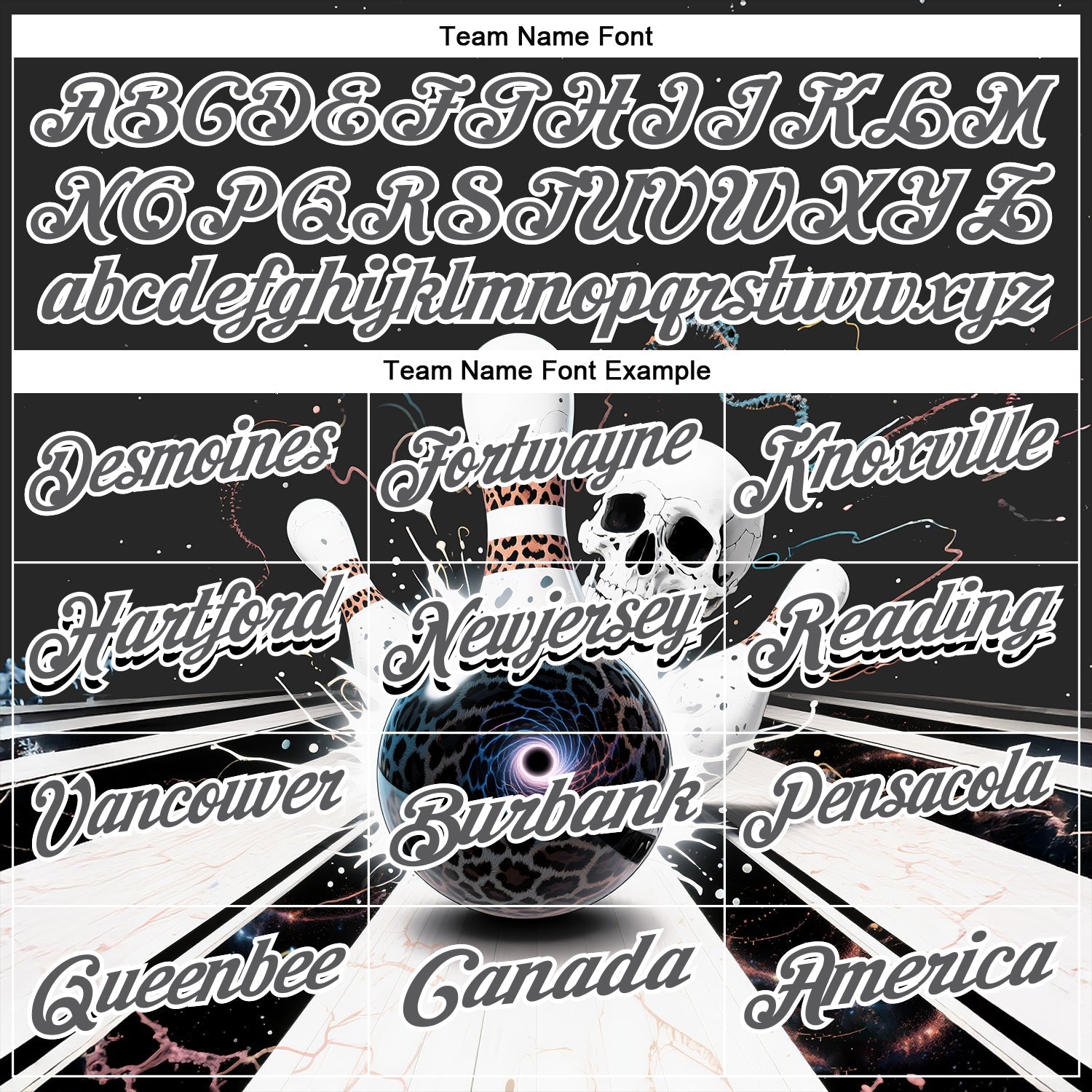 Custom Steel Gray White 3D Galaxy Leopard Print Skull Bowling Performance Polo Shirt view 4