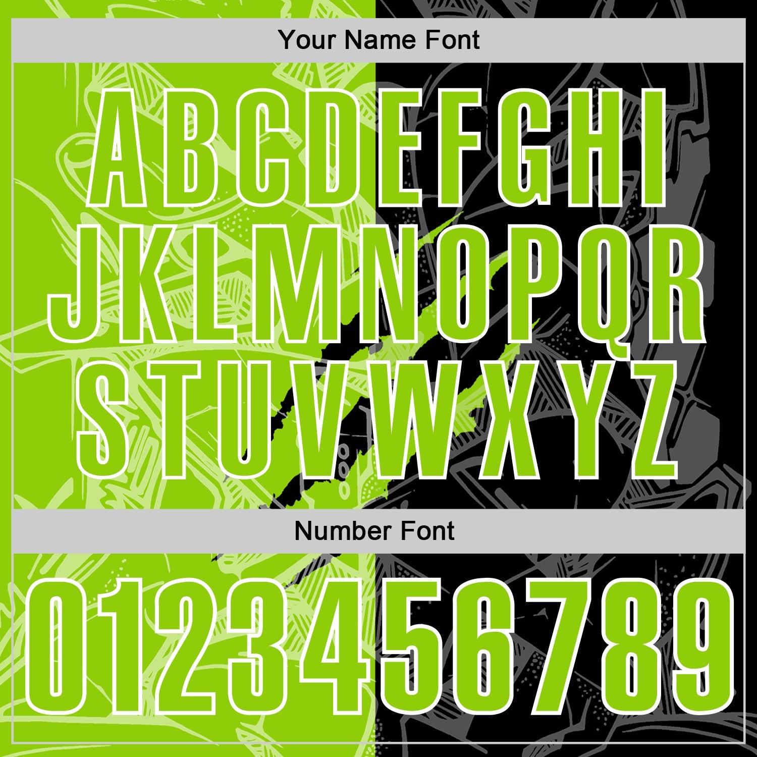 Custom Graffiti Pattern Neon Green Black-White 3D Scratch Performance Polo Shirt view 5