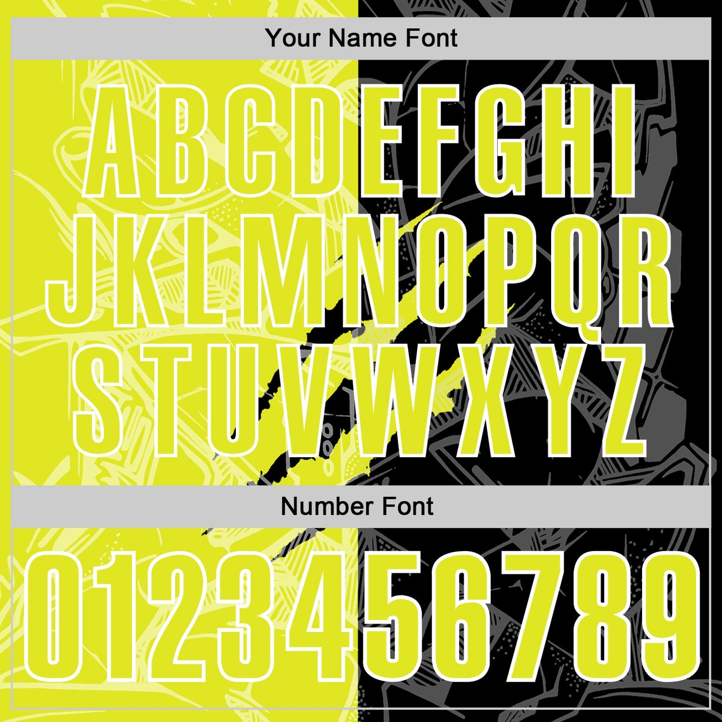 Custom Graffiti Pattern Neon Yellow Black-White 3D Scratch Performance Polo Shirt view 5