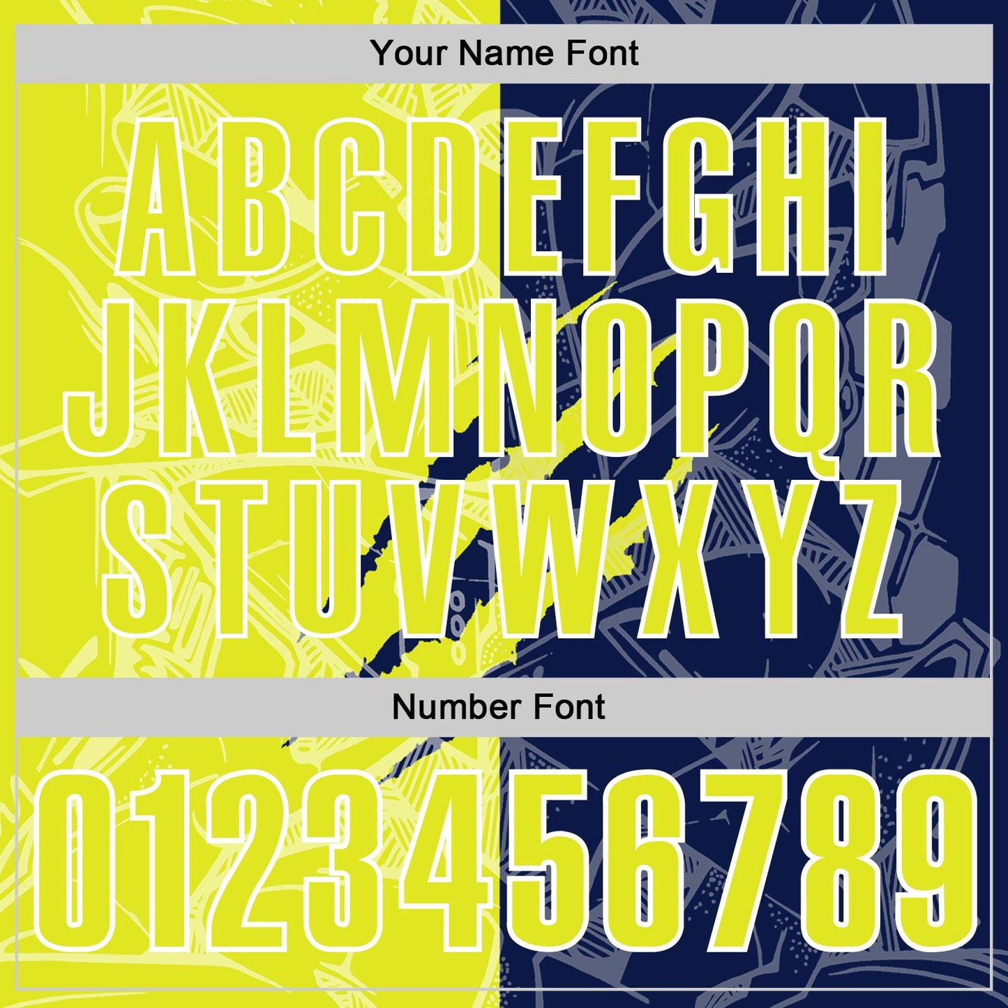 Custom Graffiti Pattern Neon Yellow Navy-White 3D Scratch Performance Polo Shirt view 5
