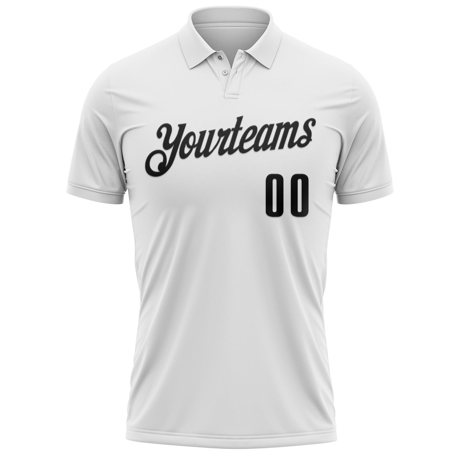 Custom White Black 3D Pattern Design Ribbon Cancer Awareness World Cancer Day Performance Polo Shirt view 2