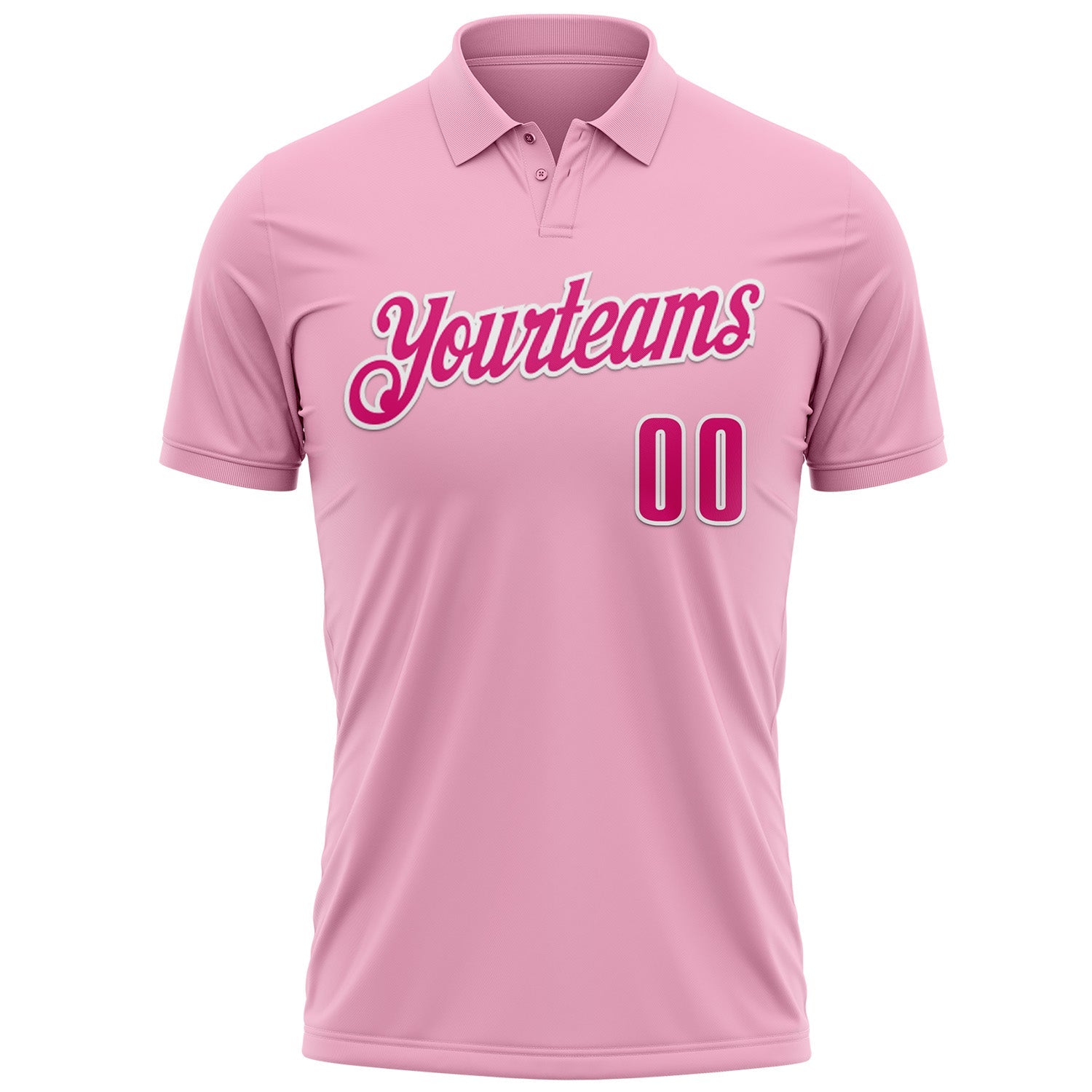 Custom Light Pink Hot Pink-White 3D Pink Ribbon Breast Cancer Awareness Performance Polo Shirt view 2
