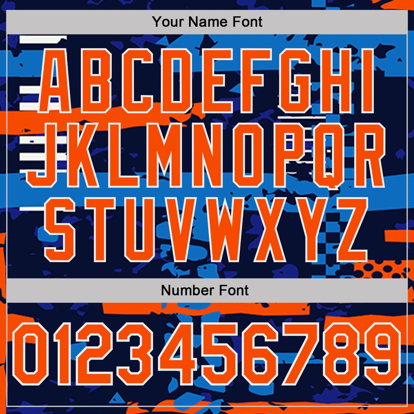 Custom Navy Orange-White Abstract Geometric Grunge Fragment Performance Polo Shirt view 5