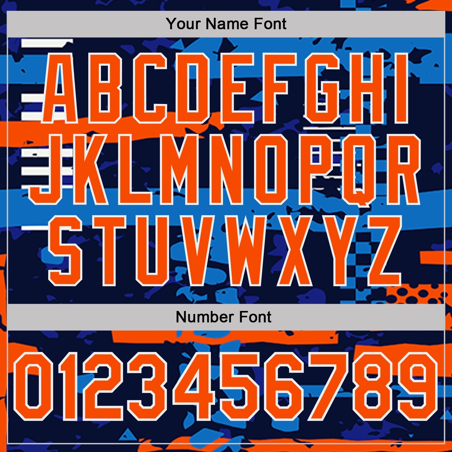 Custom Navy Orange-White Abstract Geometric Grunge Fragment Performance Polo Shirt view 5