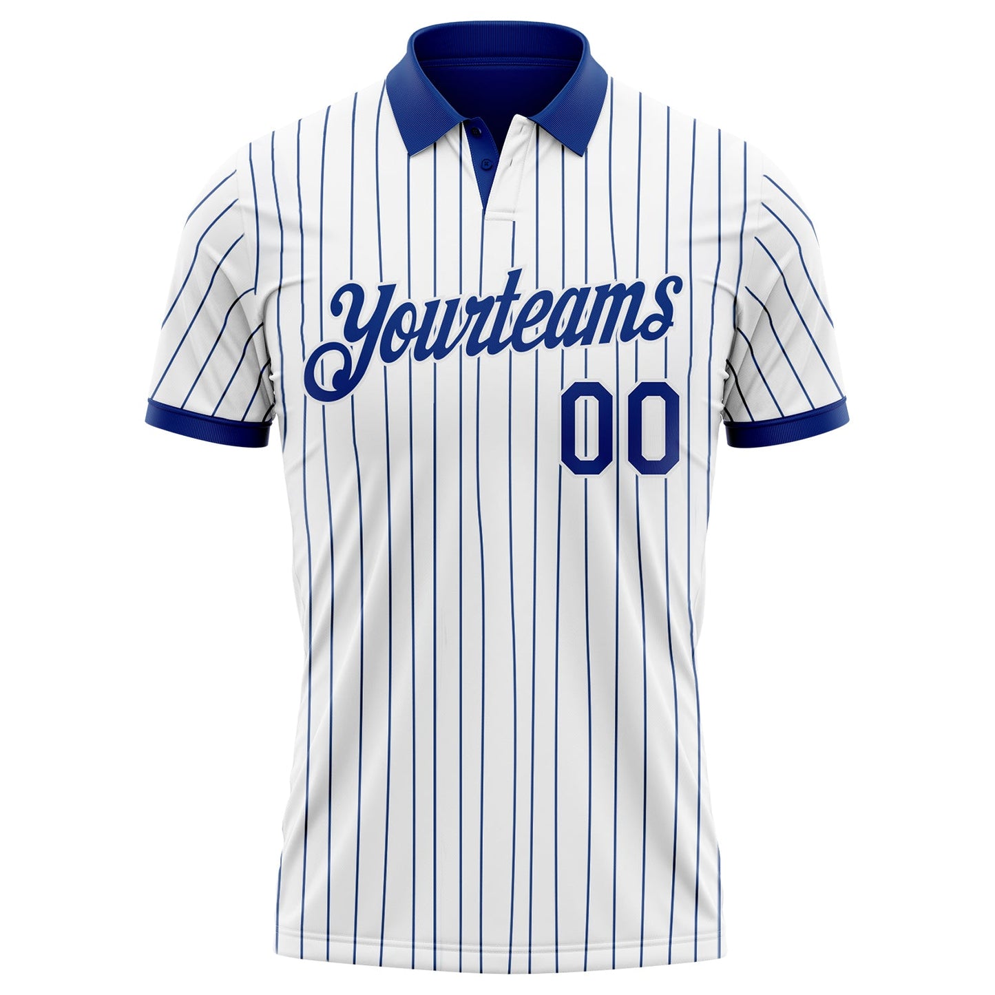Custom White Royal Pinstripe-Royal Performance Polo Shirt view 2