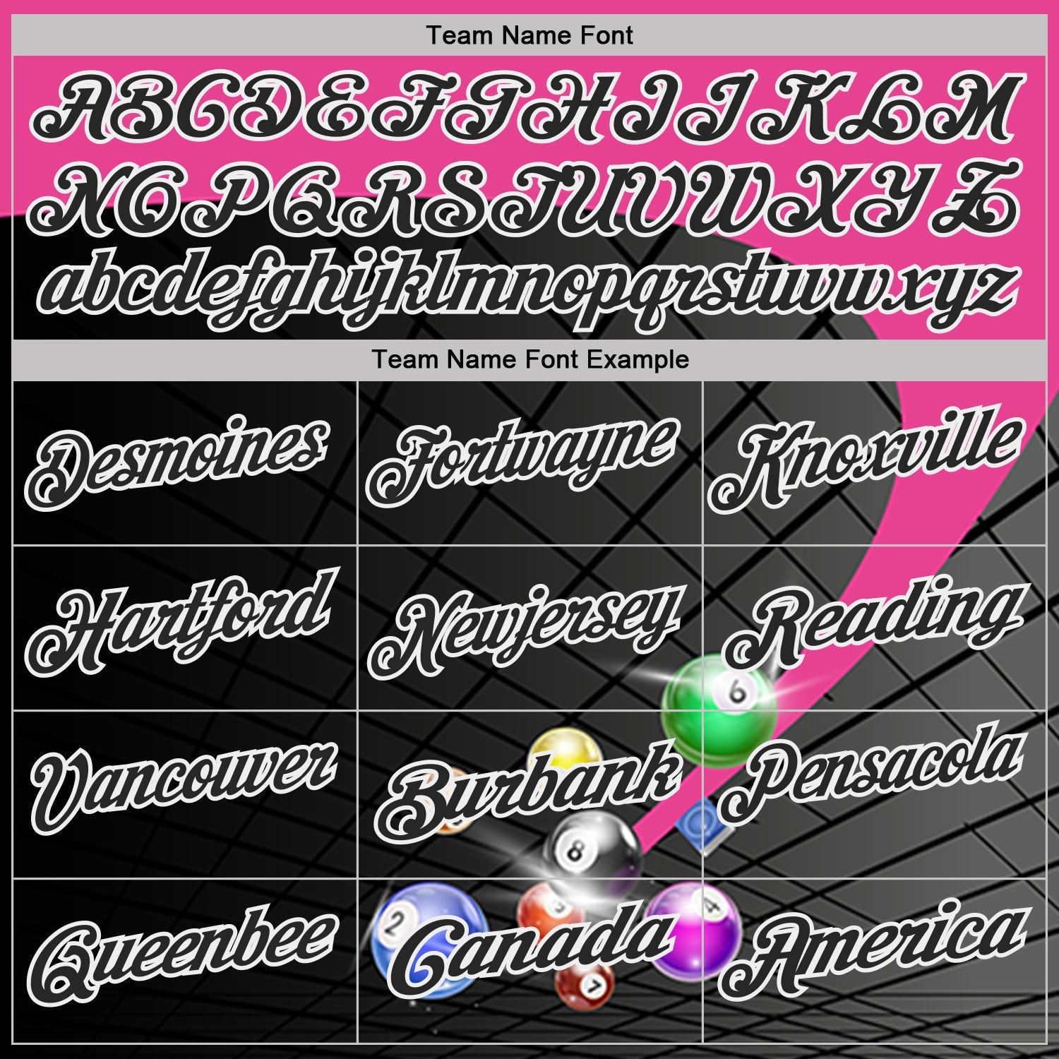 Custom Black Pink-White Billiard Balls Performance Polo Shirt view 4