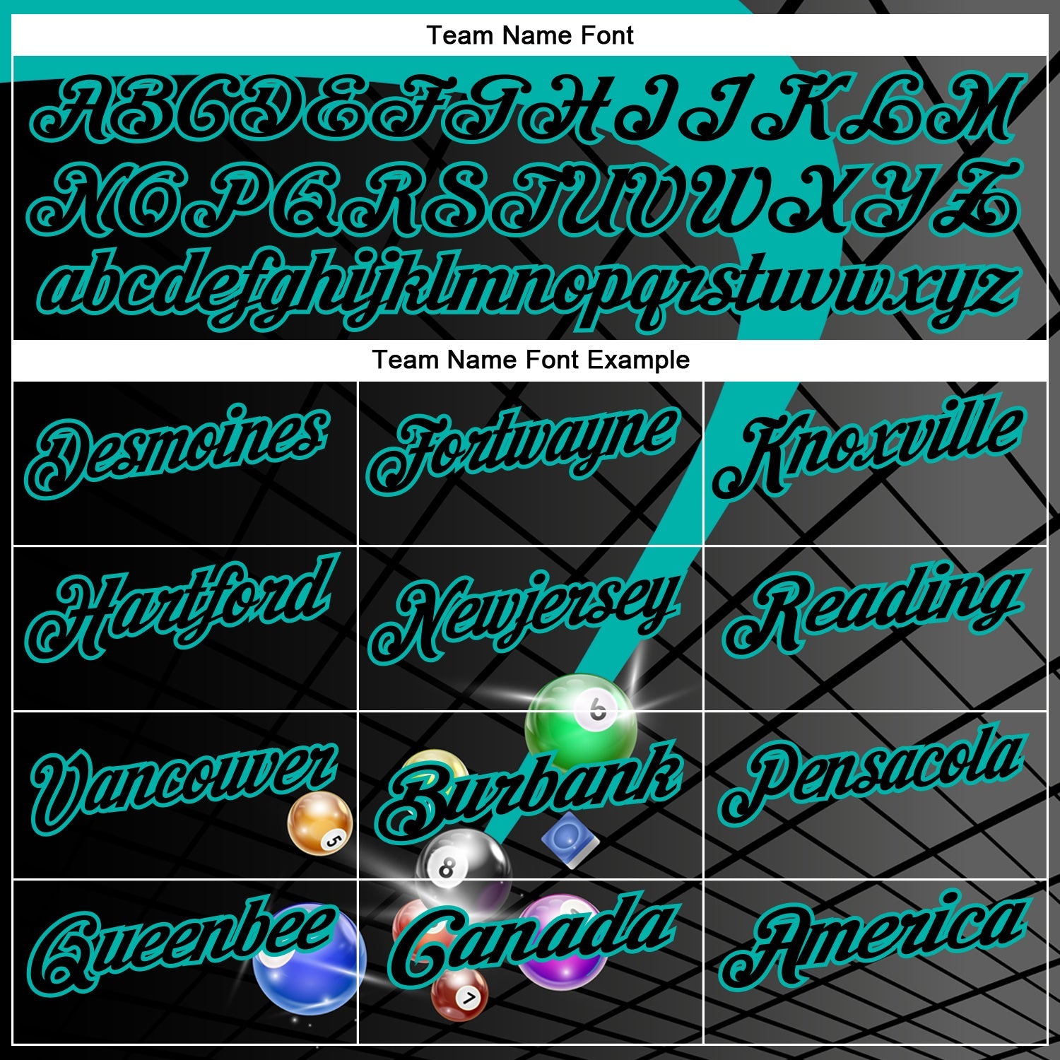 Custom Black-Aqua Billiard Balls Performance Polo Shirt view 4
