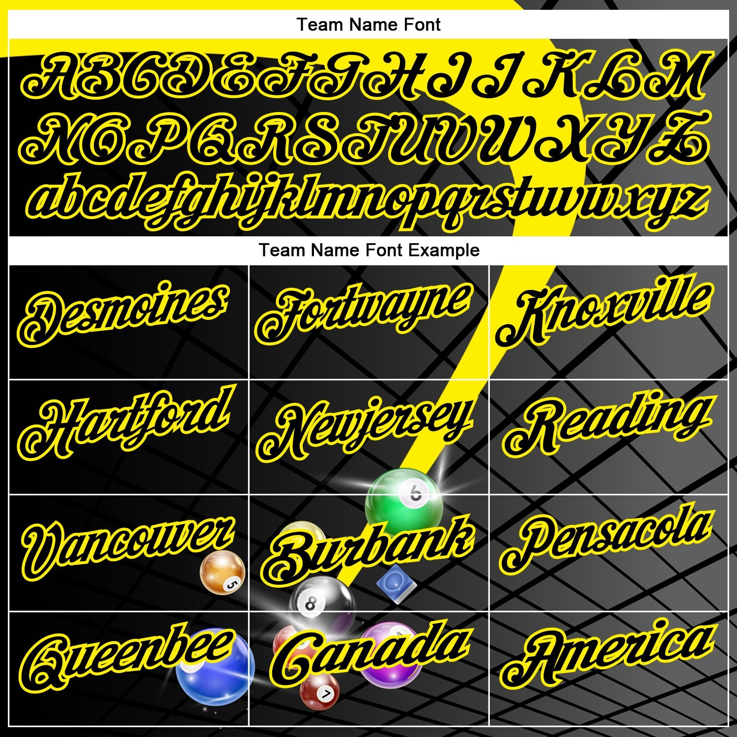 Custom Black-Light Yellow Billiard Balls Performance Polo Shirt view 4