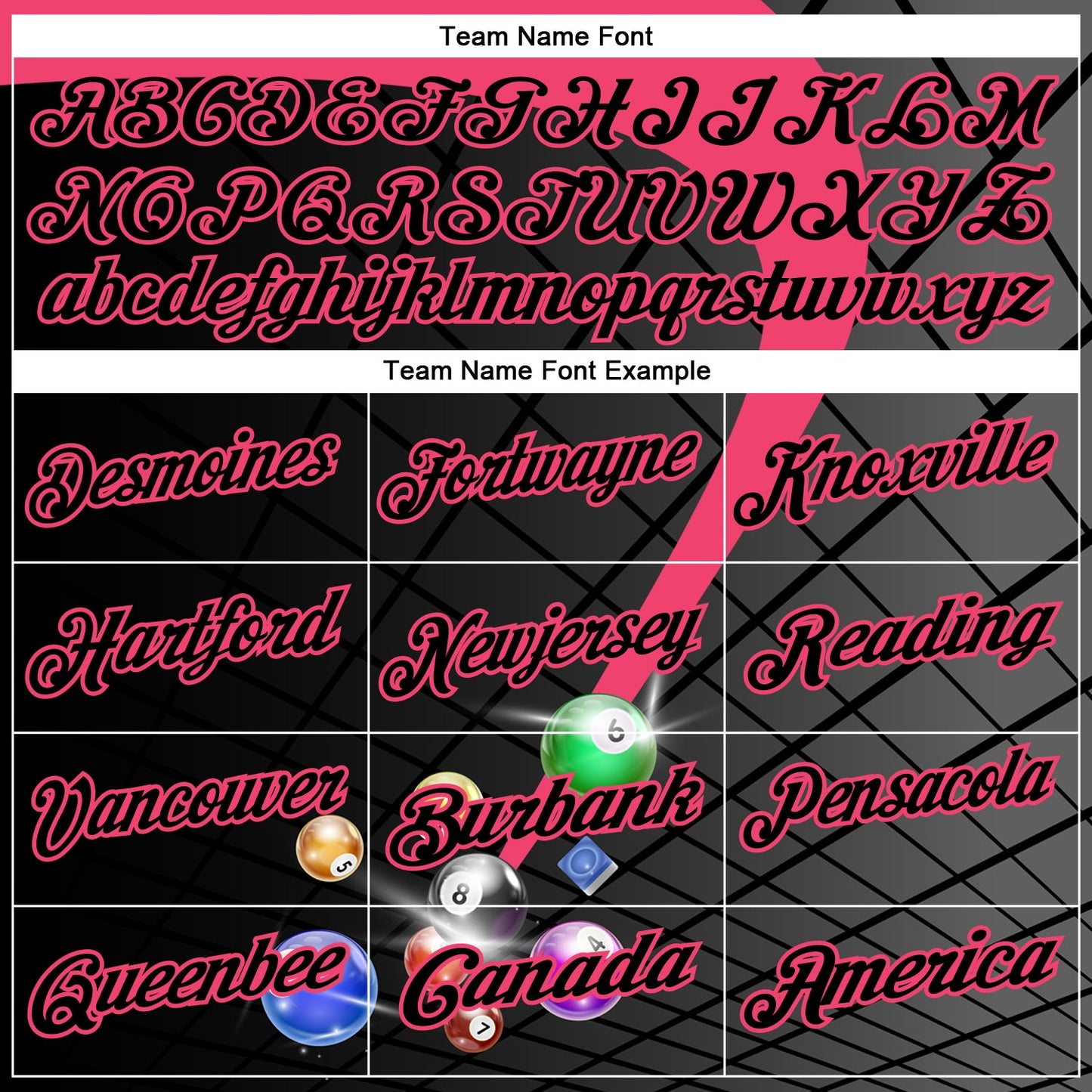 Custom Black-Neon Pink Billiard Balls Performance Polo Shirt view 4