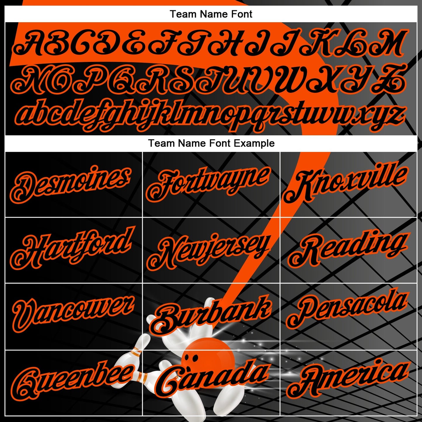 Custom Black-Orange Bowling Geometric Grid Performance Polo Shirt view 4