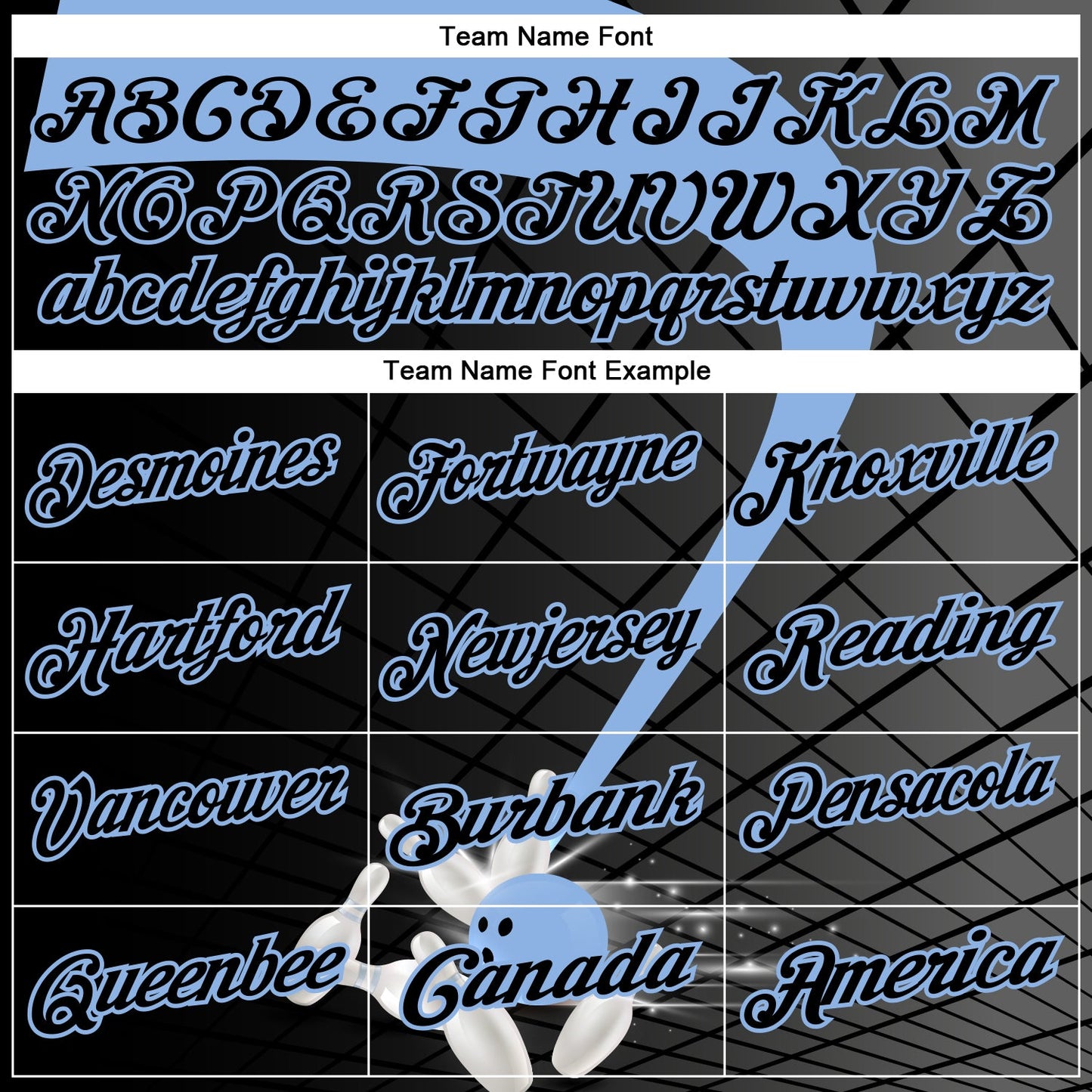 Custom Black-Light Blue Bowling Geometric Grid Performance Polo Shirt view 4