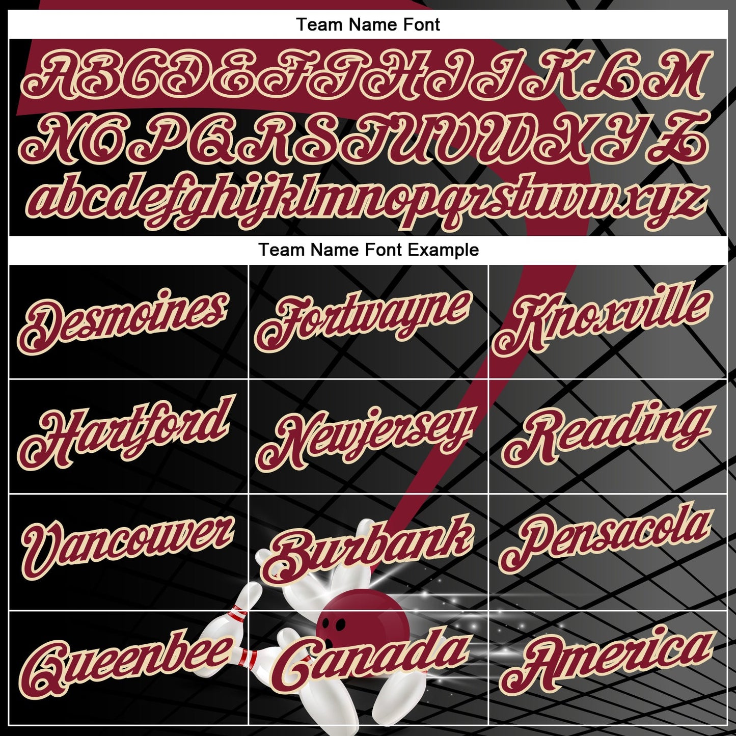 Custom Black Crimson-Cream Bowling Geometric Grid Performance Polo Shirt view 4