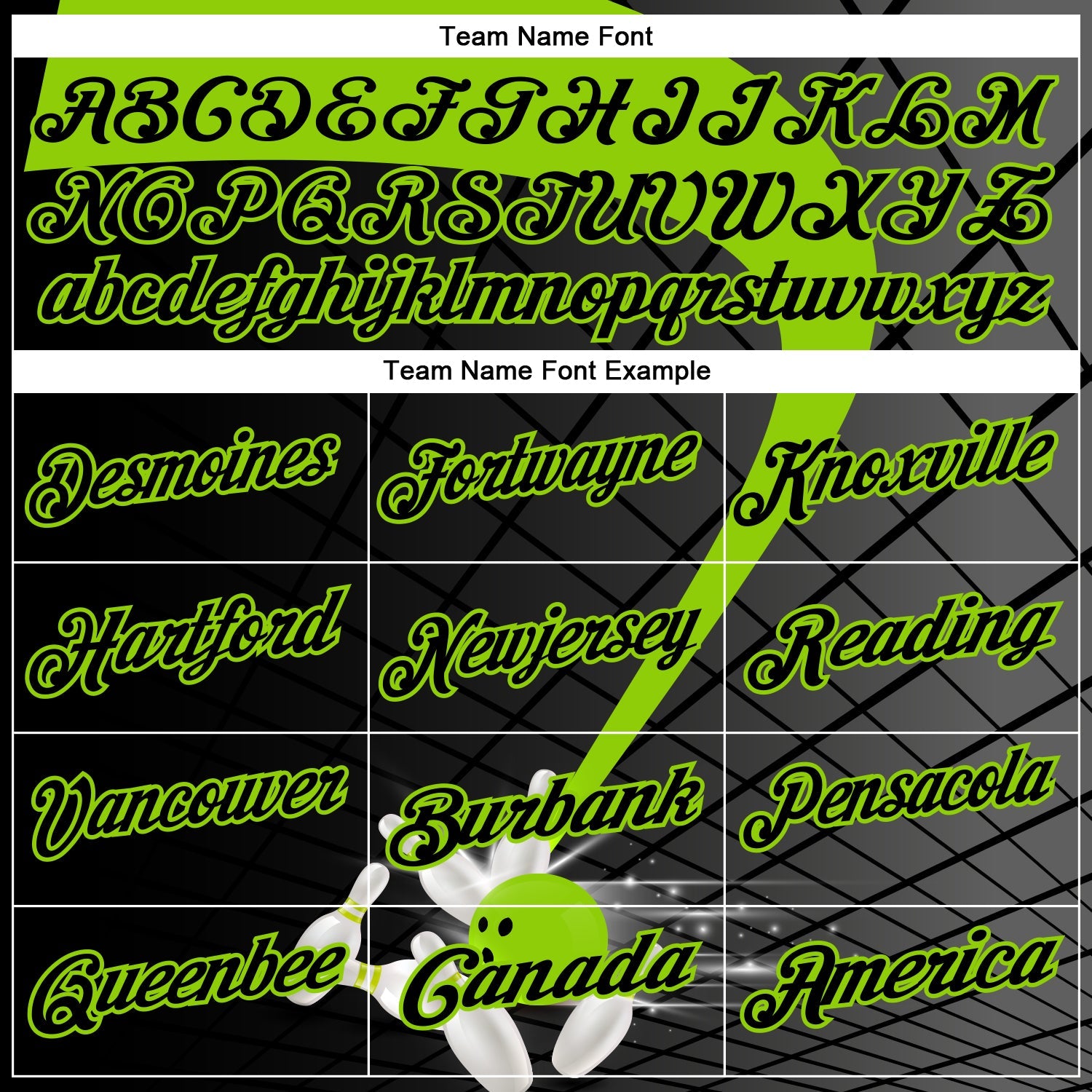 Custom Black-Neon Green Bowling Geometric Grid Performance Polo Shirt view 4