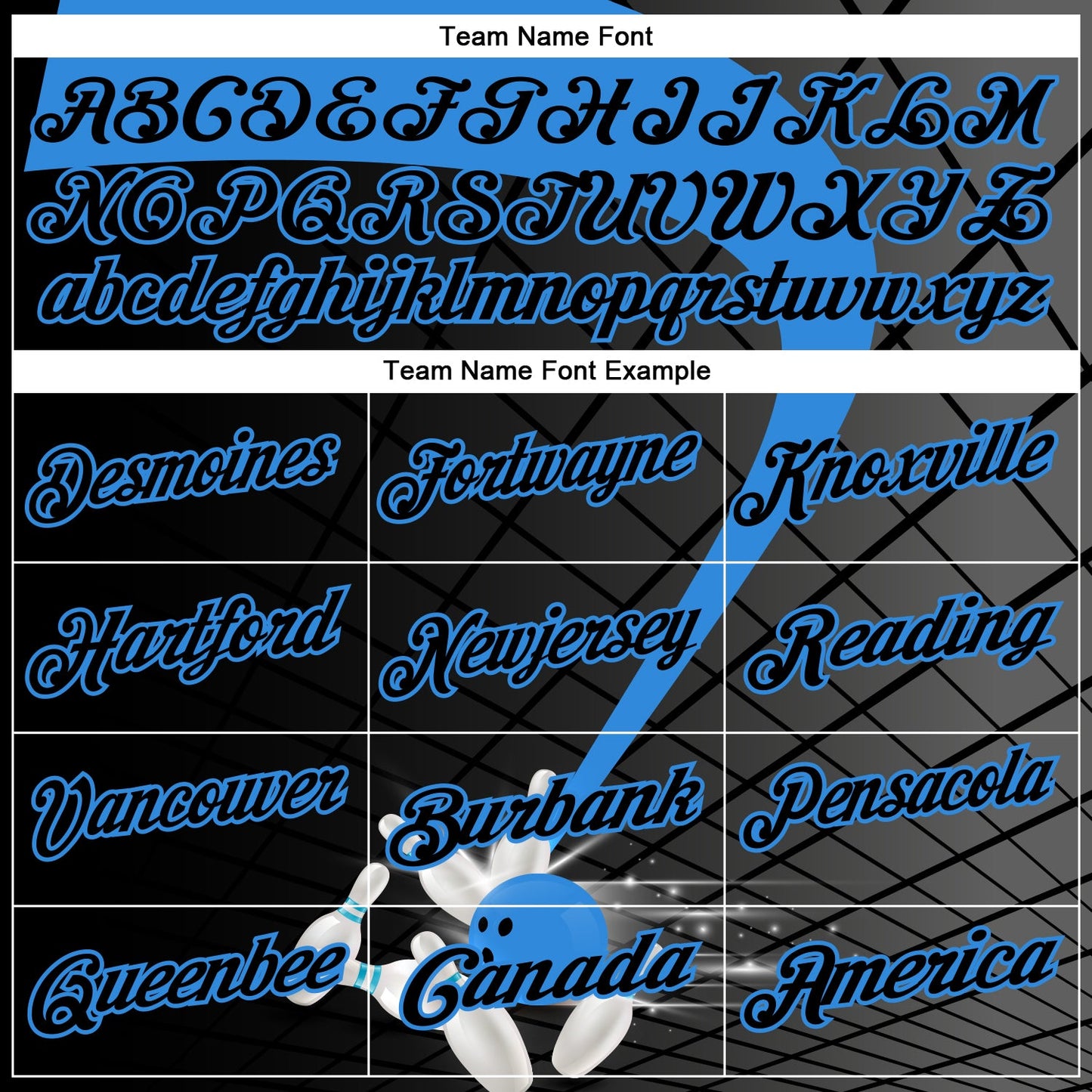 Custom Black-Powder Blue Bowling Geometric Grid Performance Polo Shirt view 4