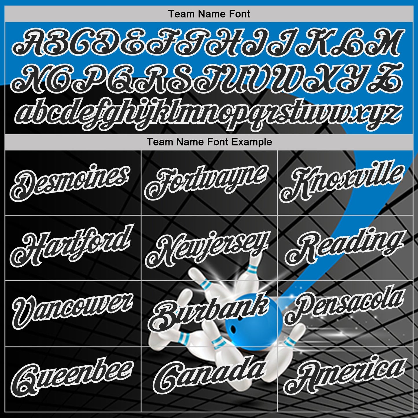 Custom Black Thunder Blue-White Bowling Geometric Grid Performance Polo Shirt view 4