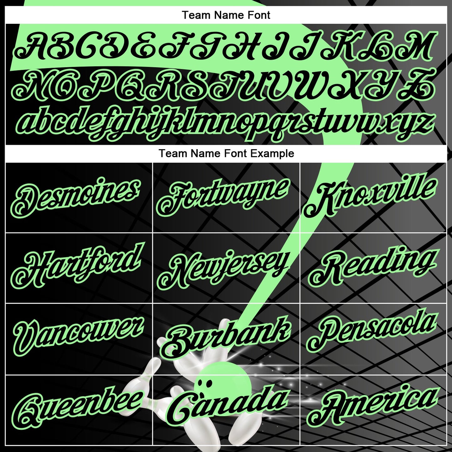 Custom Black-Pea Green Bowling Geometric Grid Performance Polo Shirt view 4