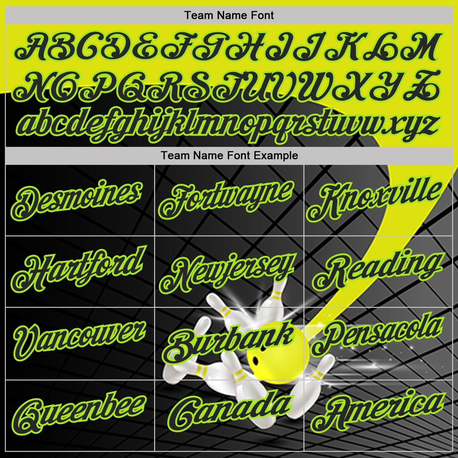 Custom Black-Neon Green Bowling Geometric Grid Performance Polo Shirt view 4