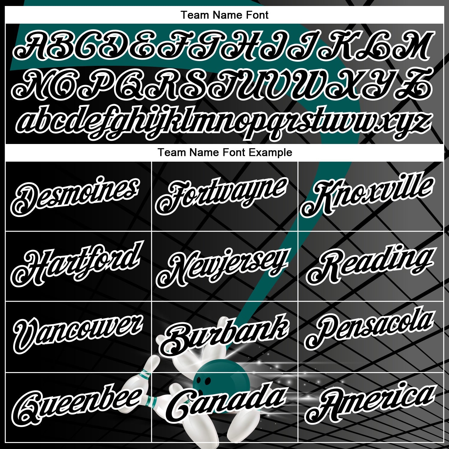 Custom Black Midnight Green-White Bowling Geometric Grid Performance Polo Shirt view 4