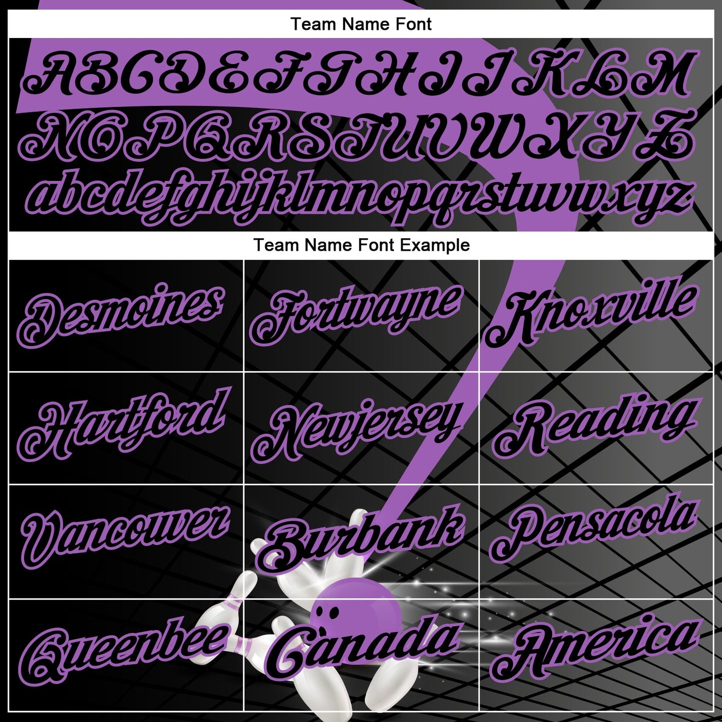 Custom Black-Medium Purple Bowling Geometric Grid Performance Polo Shirt view 4