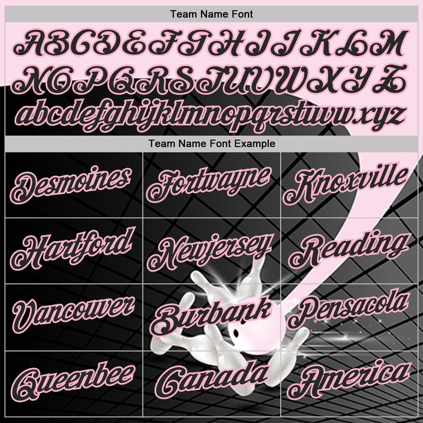 Custom Black-Light Pink Bowling Geometric Grid Performance Polo Shirt view 4