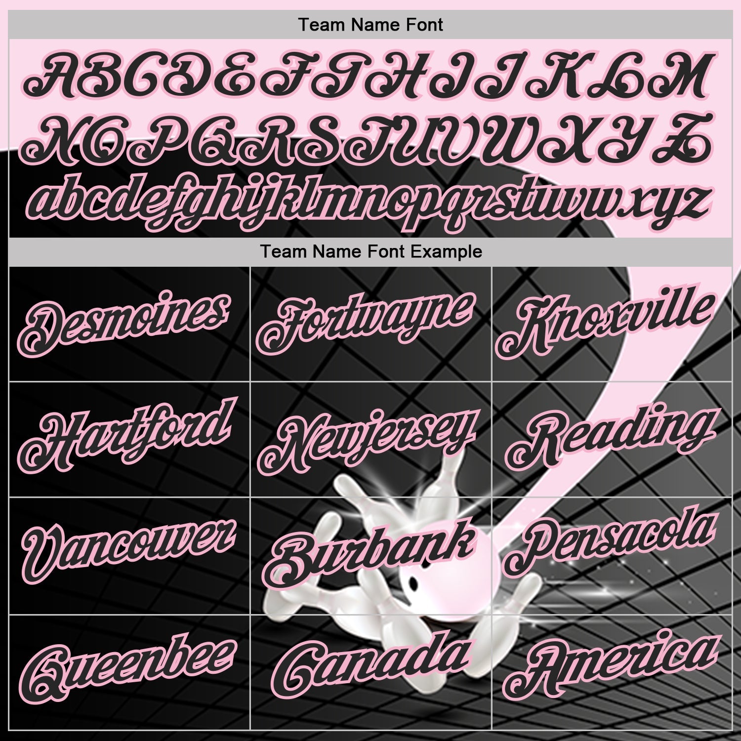 Custom Black-Light Pink Bowling Geometric Grid Performance Polo Shirt view 4