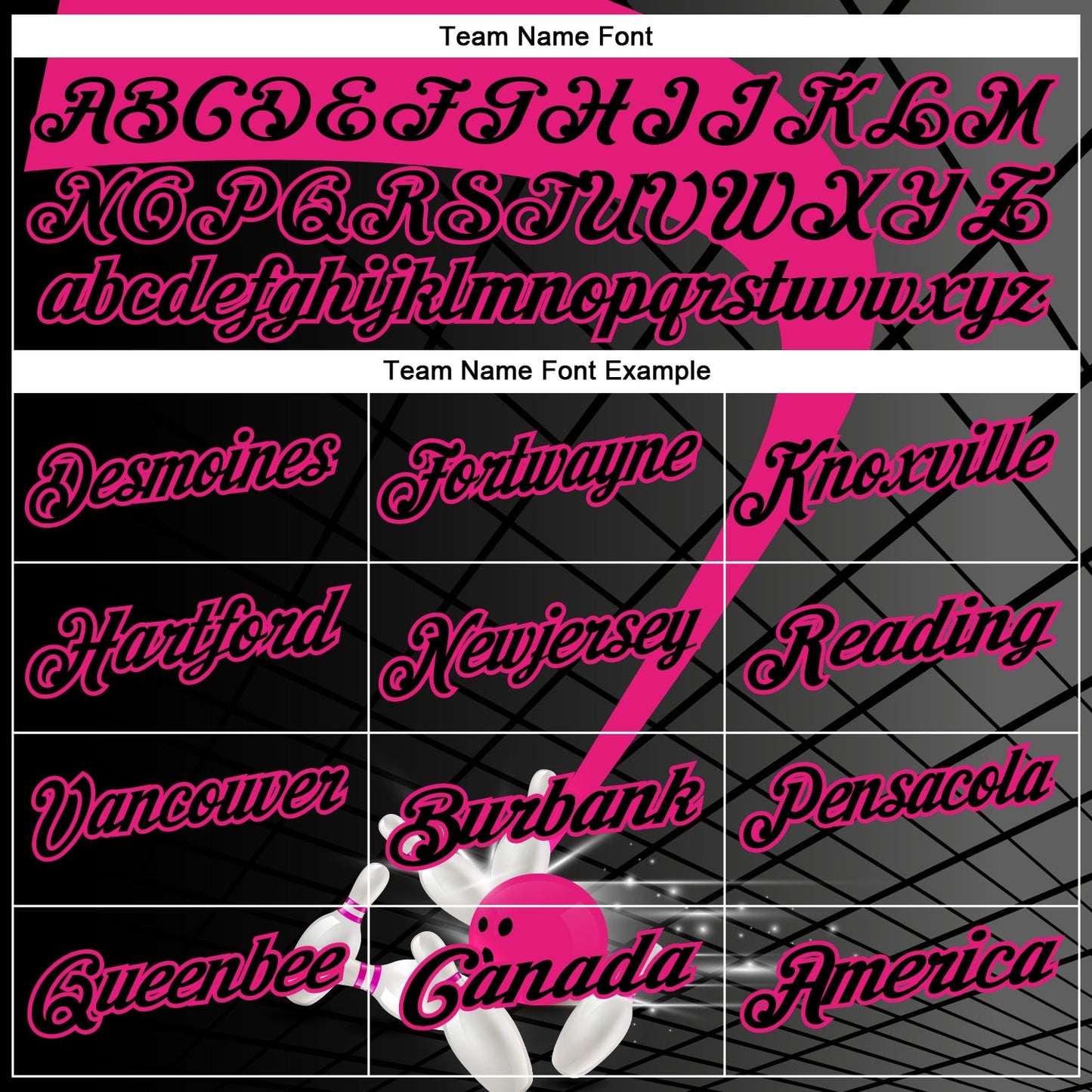 Custom Black-Hot Pink Bowling Geometric Grid Performance Polo Shirt view 4
