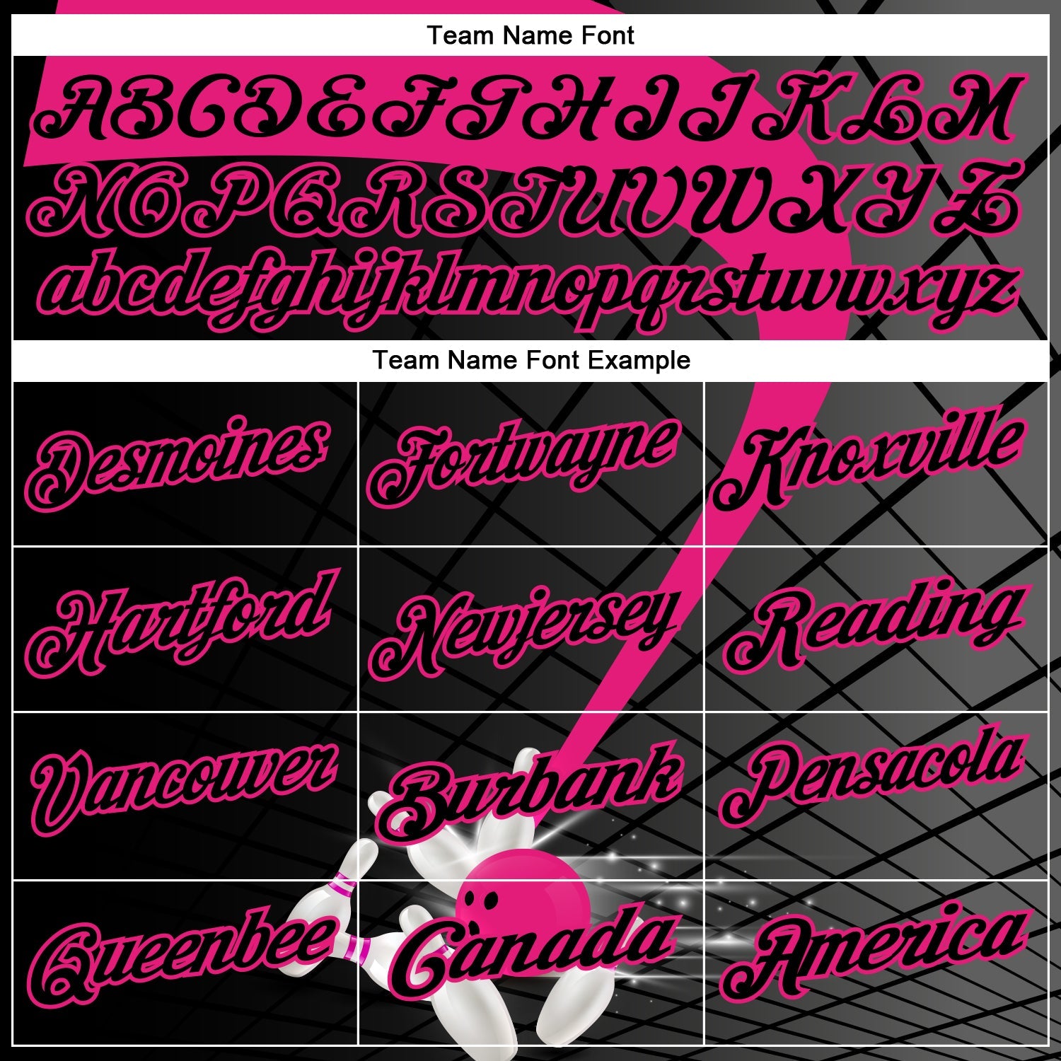 Custom Black-Hot Pink Bowling Geometric Grid Performance Polo Shirt view 4