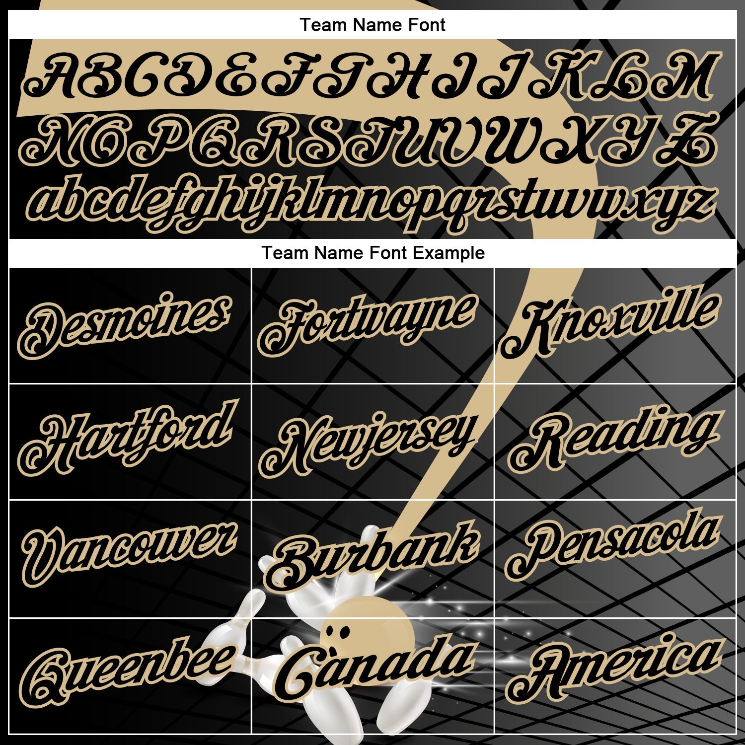 Custom Black-Vegas Gold Bowling Geometric Grid Performance Polo Shirt view 4