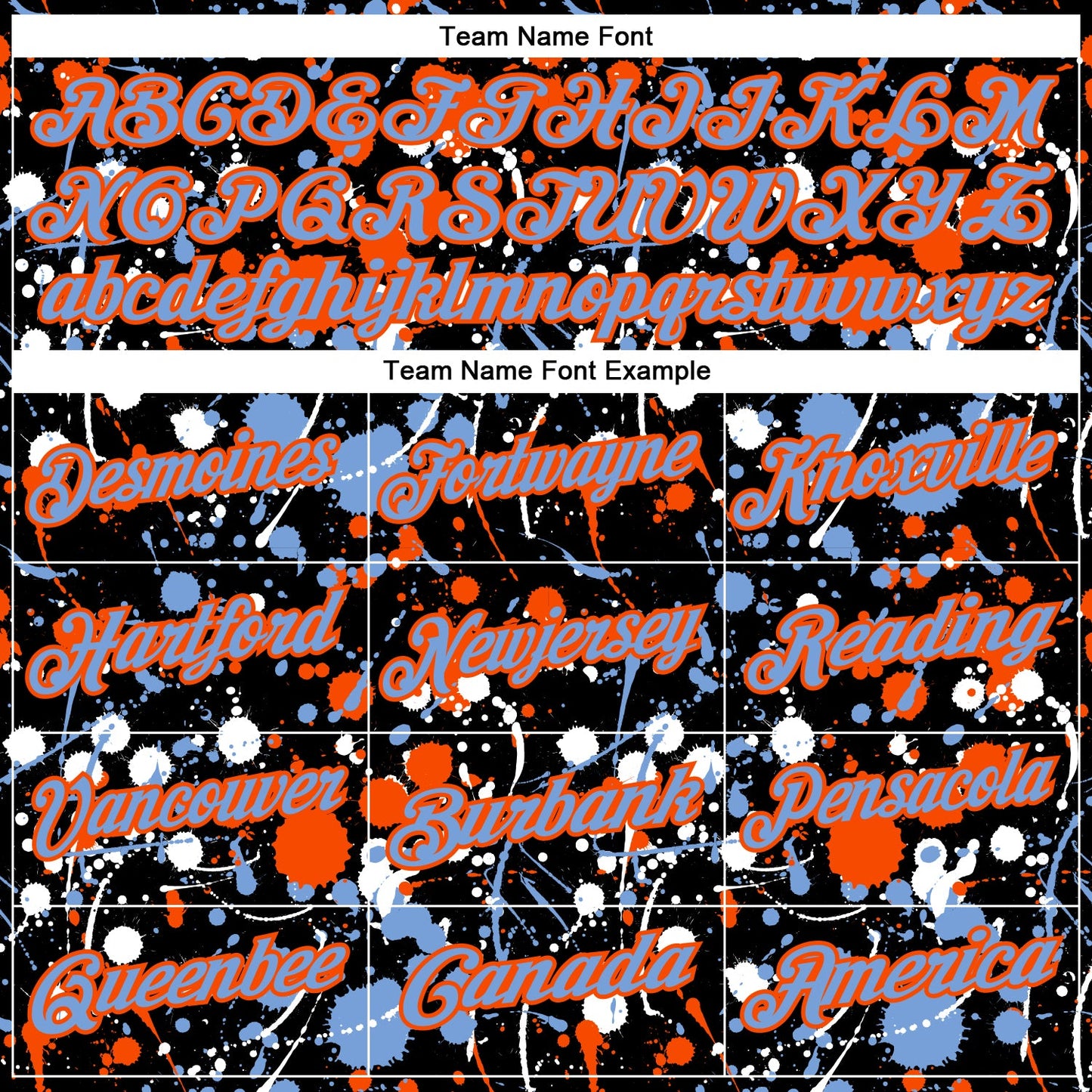 Custom Graffiti Pattern Powder Blue Black Orange-White Vibrant Multi-Color Abstract Splatter Performance Polo Shirt view 4