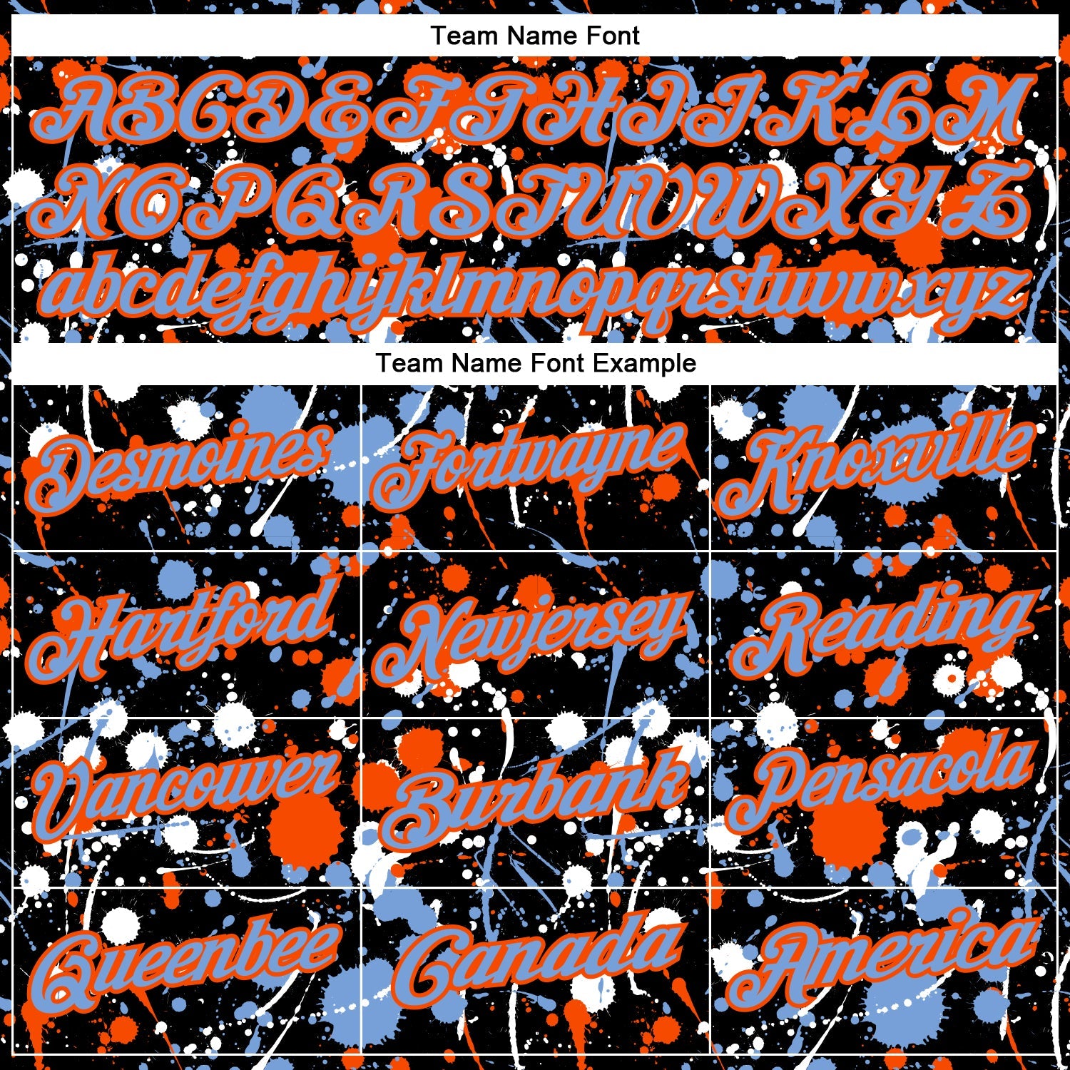 Custom Graffiti Pattern Powder Blue Black Orange-White Vibrant Multi-Color Abstract Splatter Performance Polo Shirt view 4
