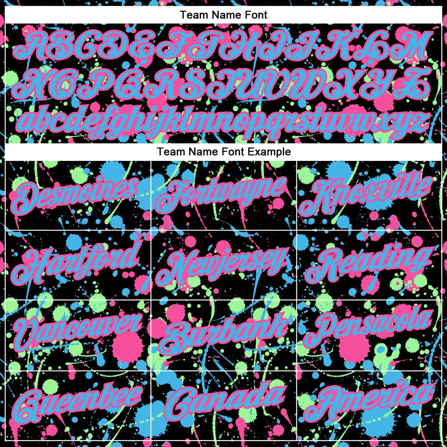 Custom Graffiti Pattern Sky Blue Black Pink-Pea Green Vibrant Multi-Color Abstract Splatter Performance Polo Shirt view 4