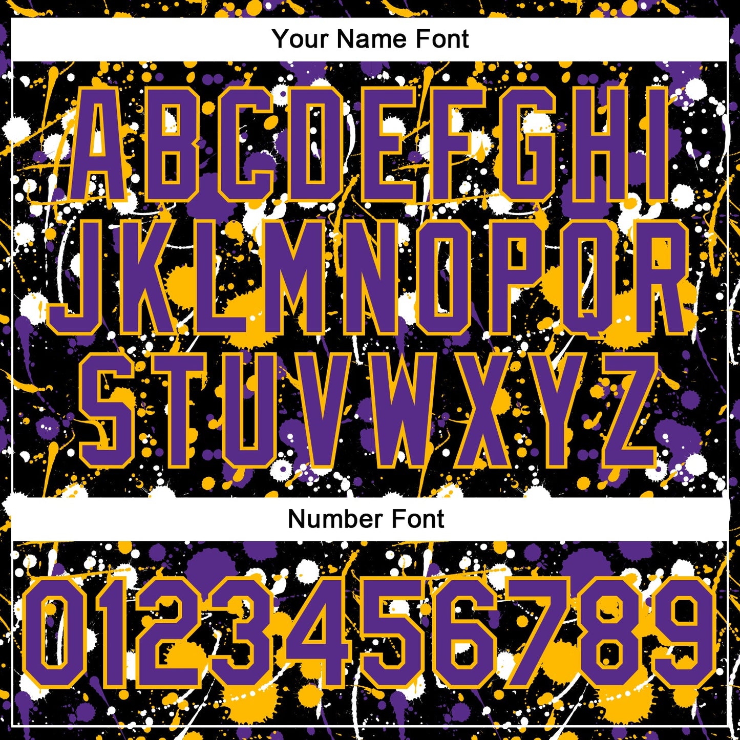 Custom Graffiti Pattern Purple Black Gold-White Vibrant Multi-Color Abstract Splatter Performance Polo Shirt view 5