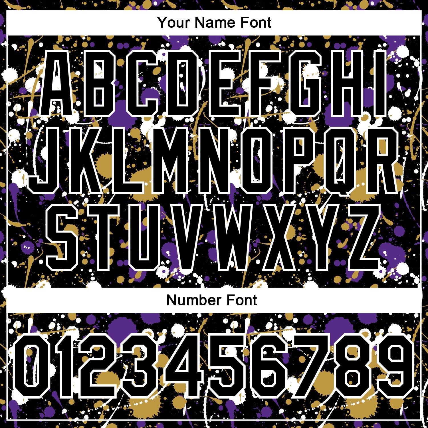 Custom Graffiti Pattern Black Purple Old Gold-White Vibrant Multi-Color Abstract Splatter Performance Polo Shirt view 5