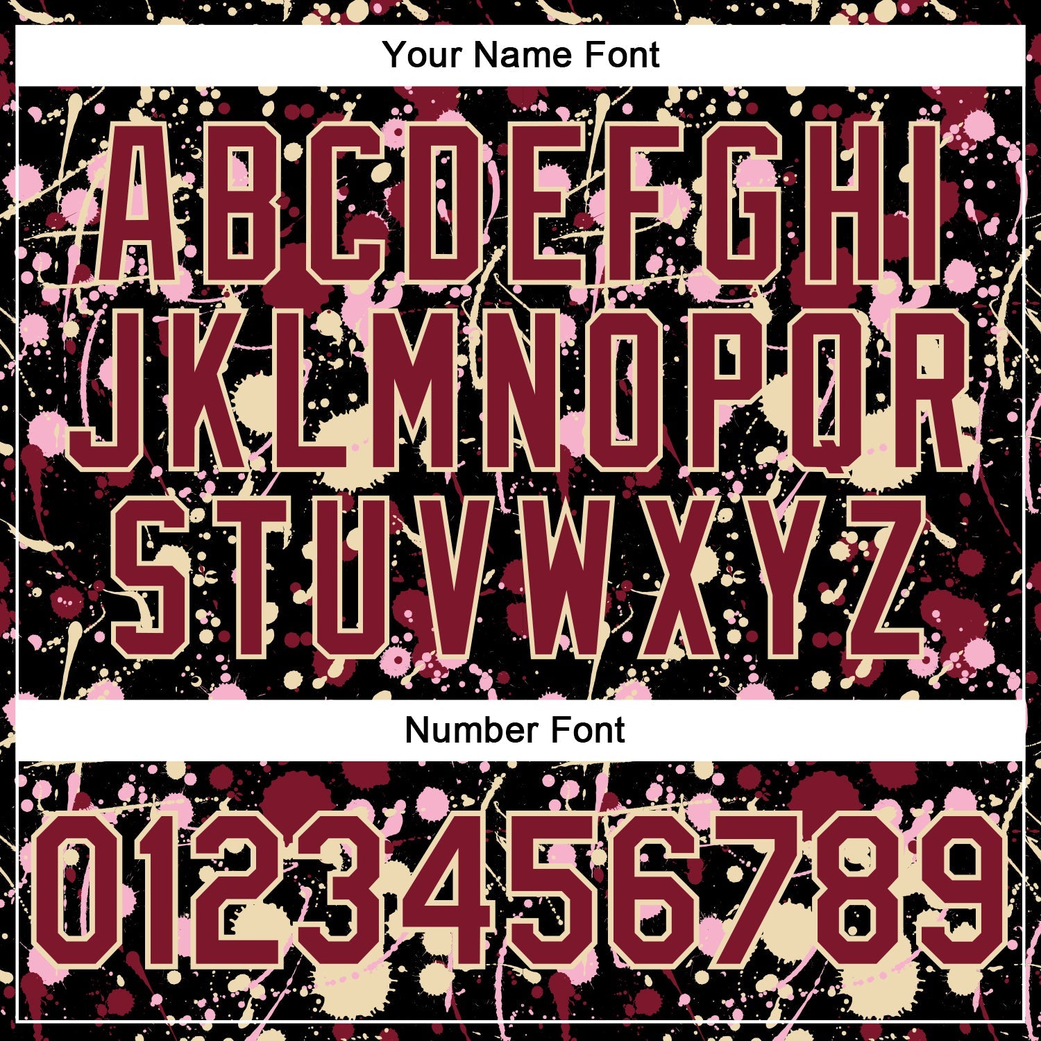 Custom Graffiti Pattern Crimson Black Cream-Light Pink Vibrant Multi-Color Abstract Splatter Performance Polo Shirt view 5