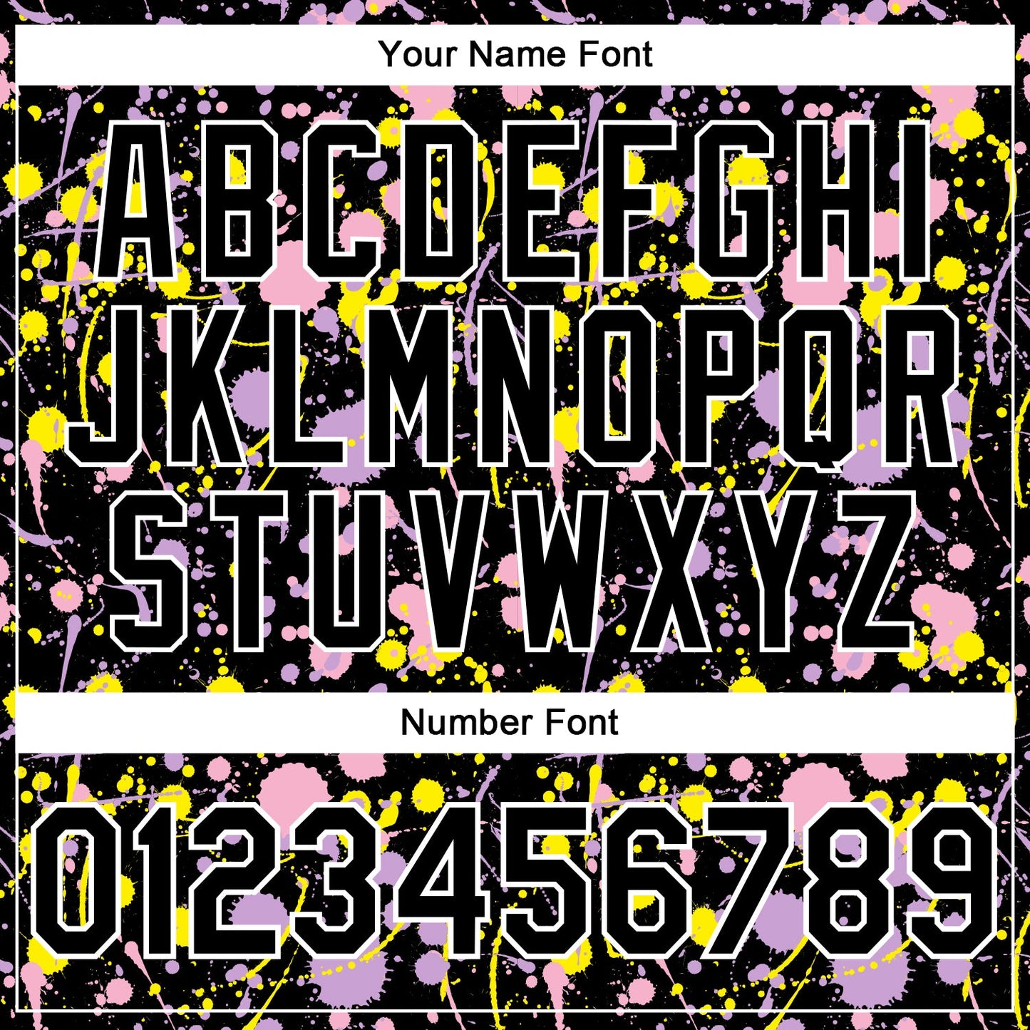Custom Graffiti Pattern Black Light Pink Light Purple Light Yellow-White Vibrant Multi-Color Abstract Splatter Performance Polo Shirt view 5