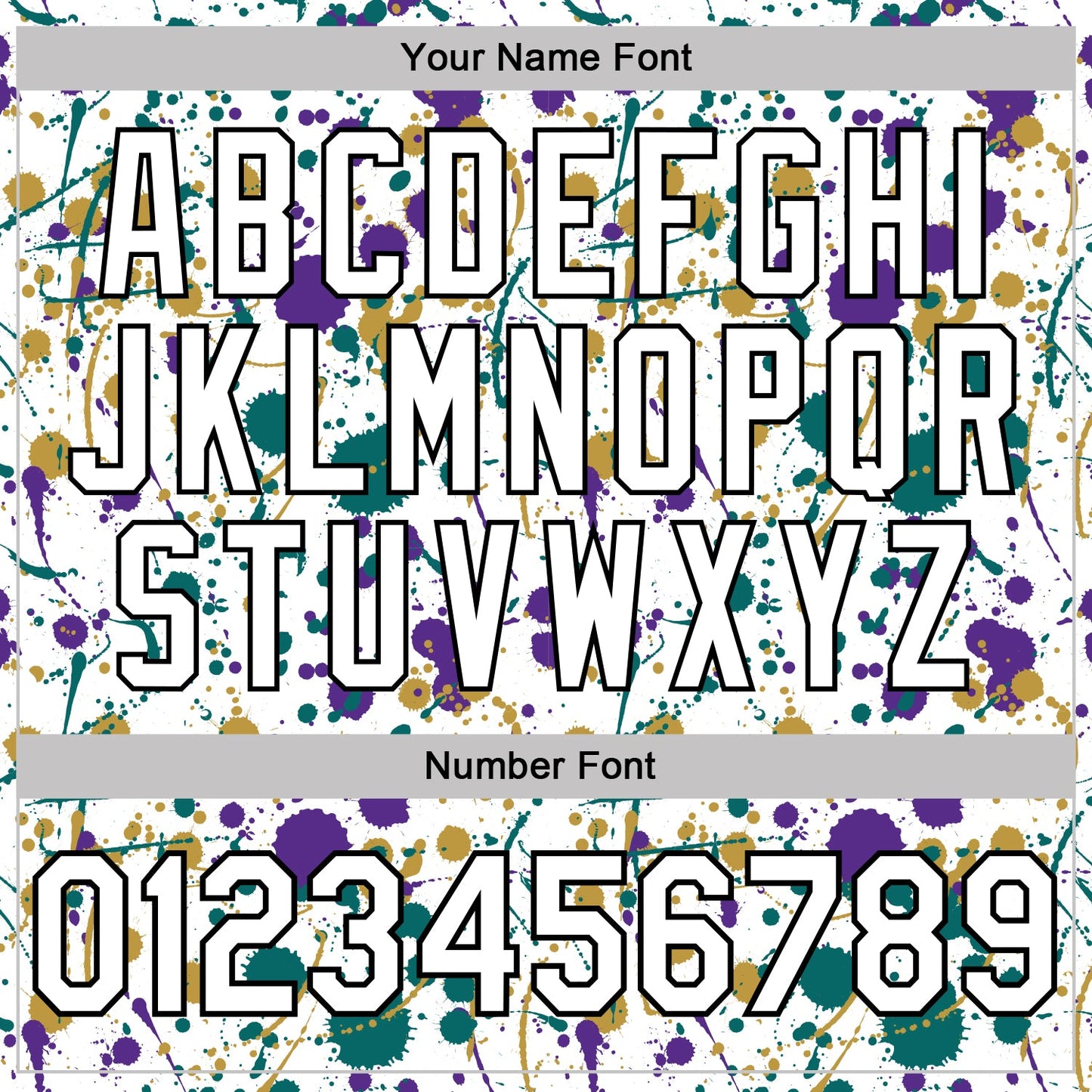 Custom Graffiti Pattern White Purple Teal Old Gold-Black Vibrant Multi-Color Abstract Splatter Performance Polo Shirt view 5