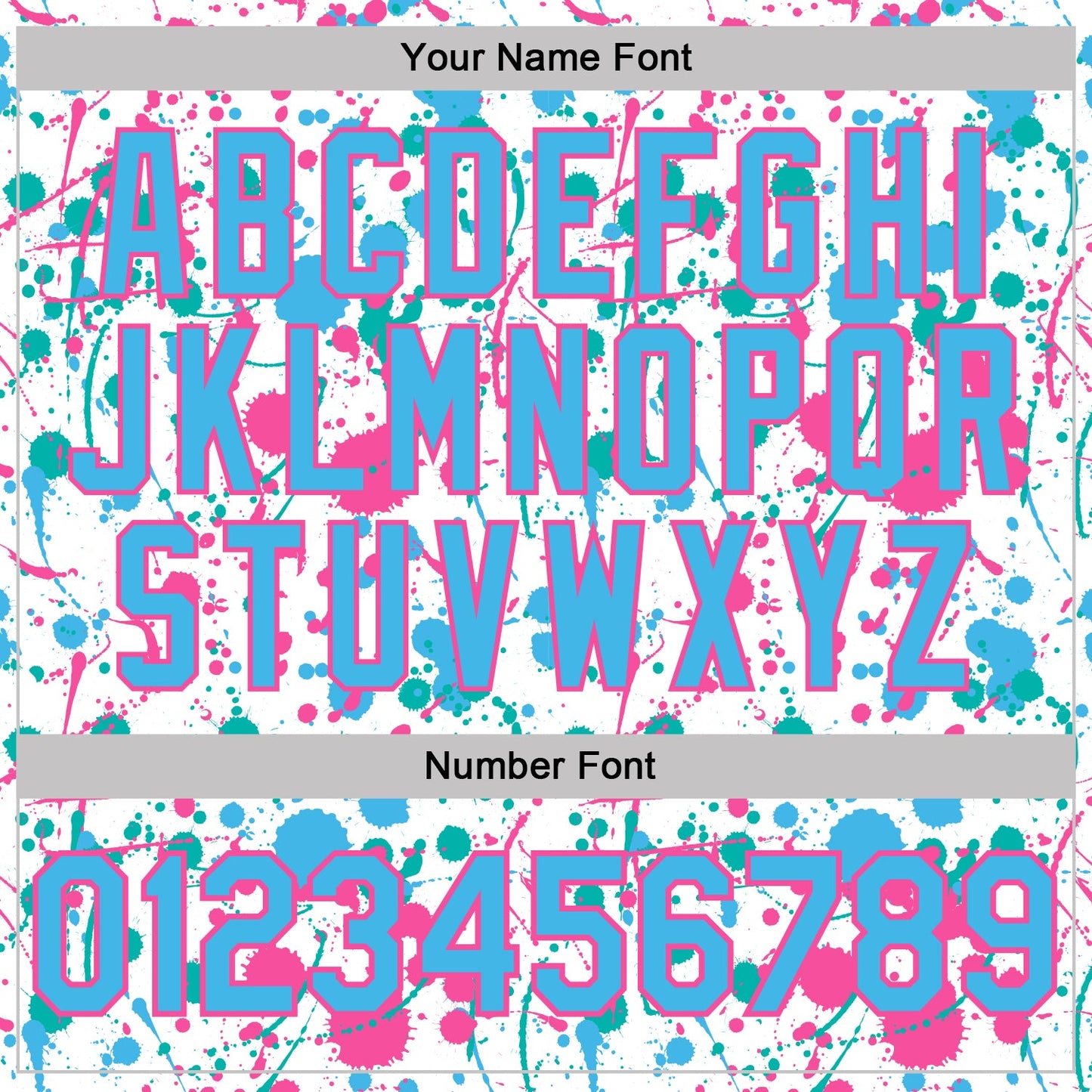 Custom Graffiti Pattern Sky Blue White Pink-Aqua Vibrant Multi-Color Abstract Splatter Performance Polo Shirt view 5