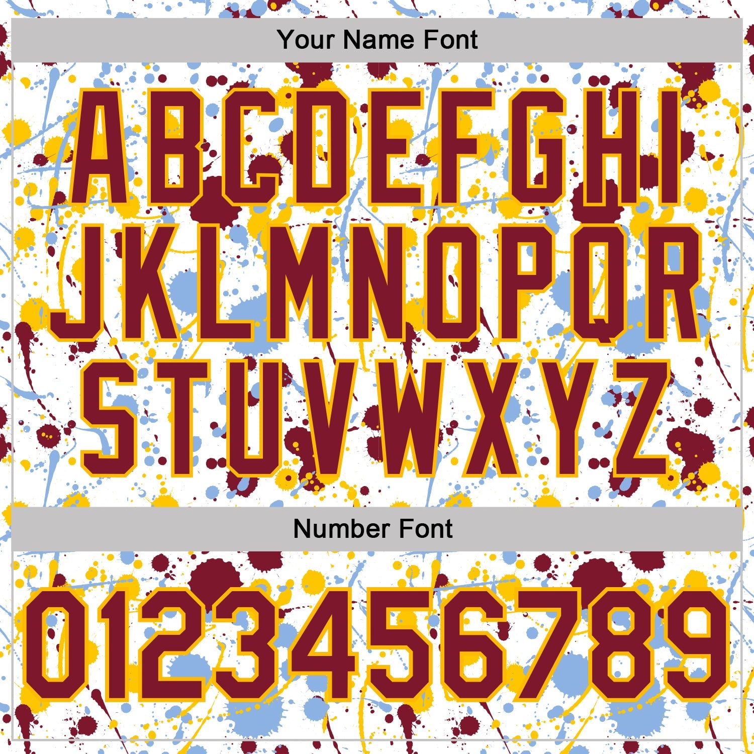 Custom Graffiti Pattern Crimson White Light Blue-Yellow Vibrant Multi-Color Abstract Splatter Performance Polo Shirt view 5