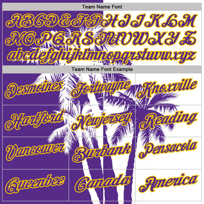 Custom White Purple-Yellow Hawaii Tropical Coastal Palm Trees Performance Polo Shirt view 4