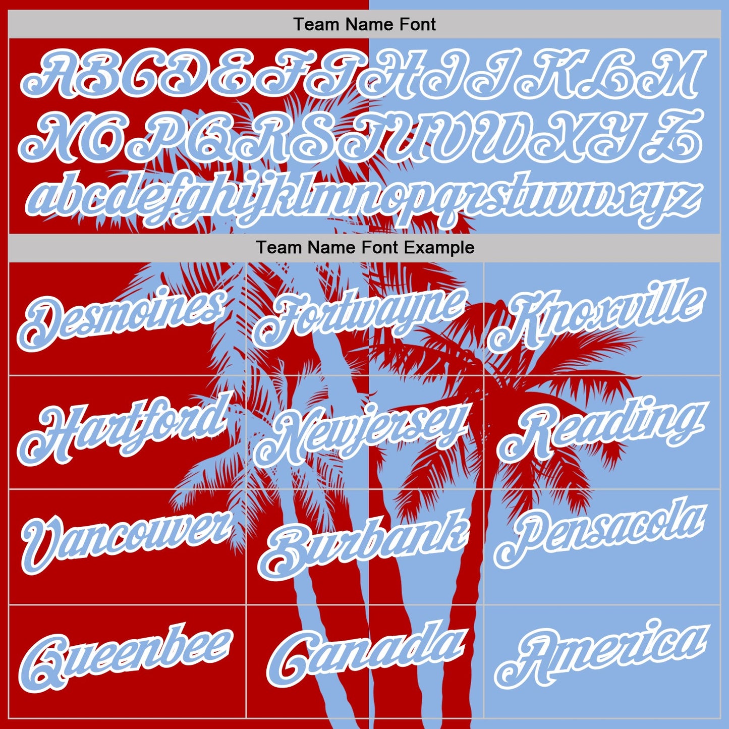 Custom Light Blue Red-White Hawaii Tropical Coastal Palm Trees Performance Polo Shirt view 4